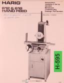 Harig-Harig 612 618 Install Operations Parts Manual 1986-612-618-01